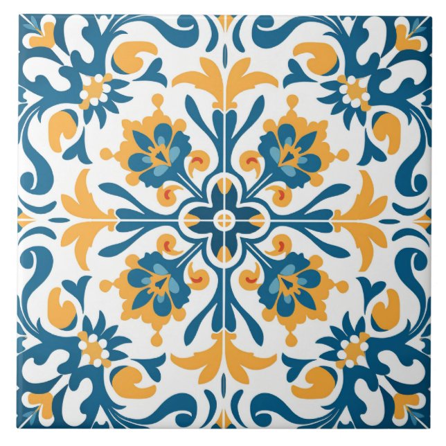Azulejo Patrón lindo de estilo español (Frente)
