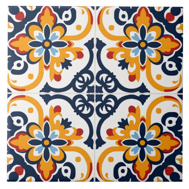 Azulejo Patrón lindo de estilo español (Frente)