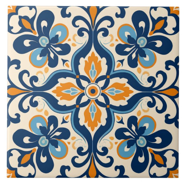 Azulejo Patrón lindo de estilo español (Frente)