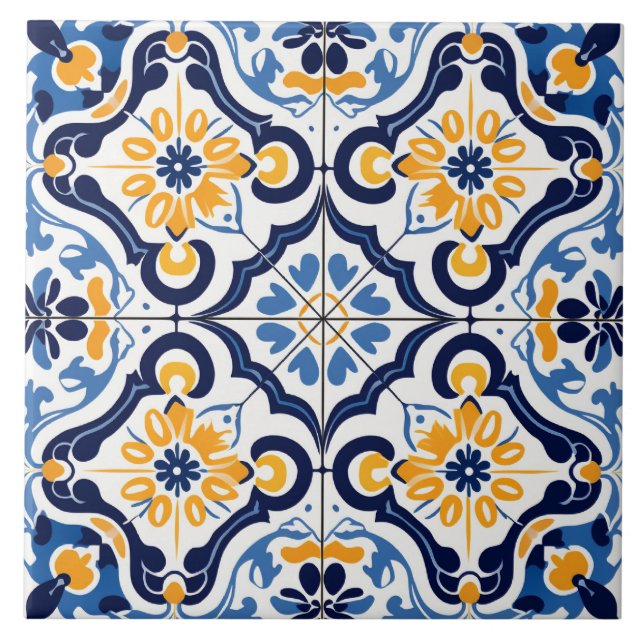 Azulejo Patrón lindo de estilo español (Frente)