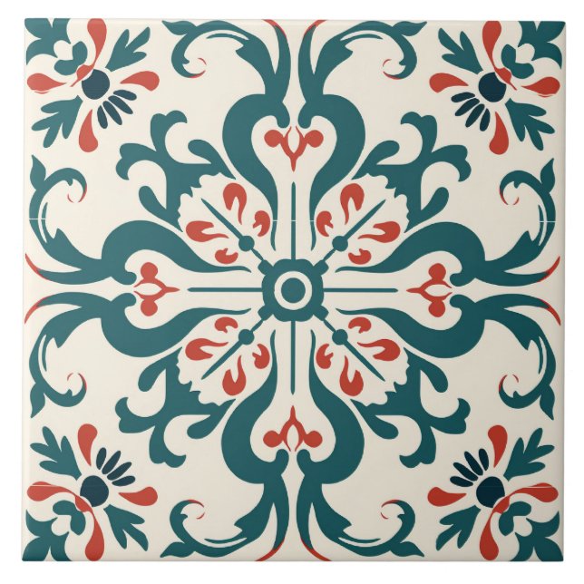 Azulejo Patrón lindo de estilo español (Frente)