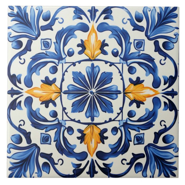 Azulejo Patrón lindo de estilo portugués (Frente)