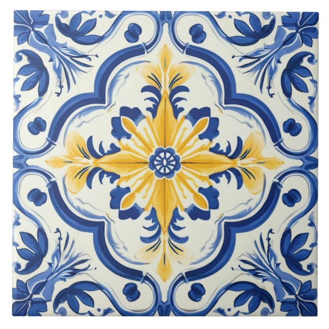 Azulejo Patrón lindo de estilo portugués (Frente)