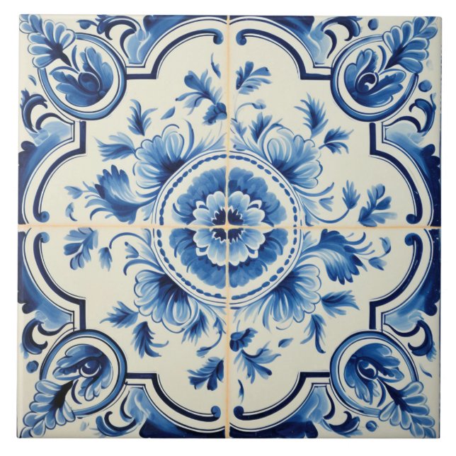 Azulejo Patrón lindo de estilo portugués (Frente)