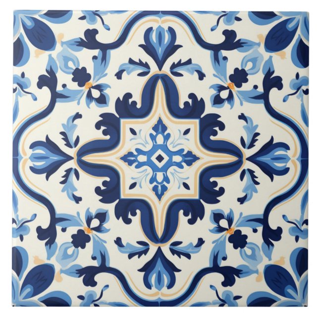 Azulejo Patrón lindo de estilo portugués (Frente)