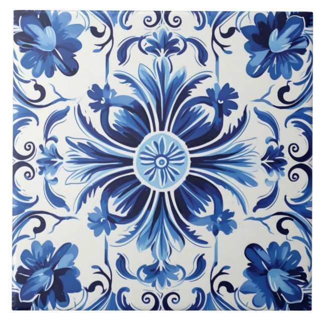 Azulejo Patrón lindo de estilo portugués (Frente)