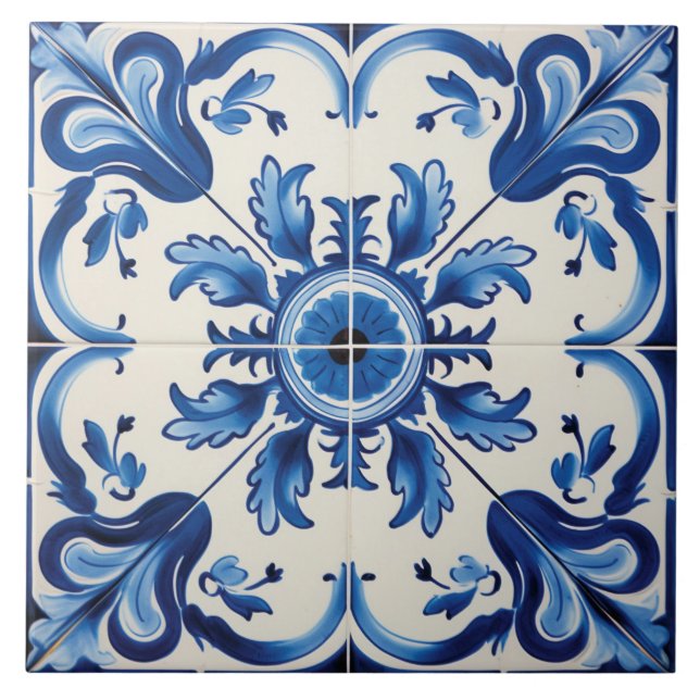 Azulejo Patrón lindo de estilo portugués (Frente)