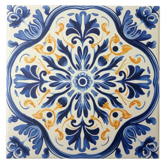 Azulejo Patrón lindo de estilo portugués (Frente)