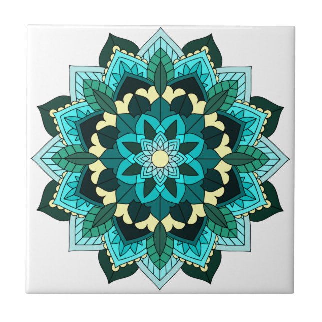 Azulejo Patrón Mandala 02 en agua (Frente)