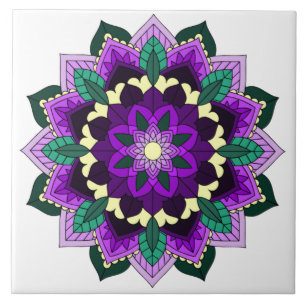 Azulejo Patrón Mandala 02 en morado