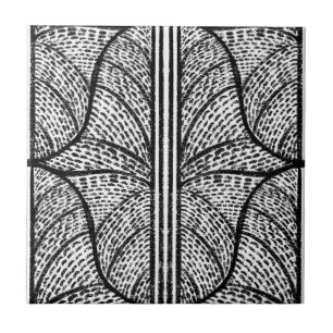 Azulejo Patrón mediterráneo de mosaico blanco y negro