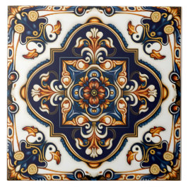 Azulejo Patrón mediterráneo español-botánico