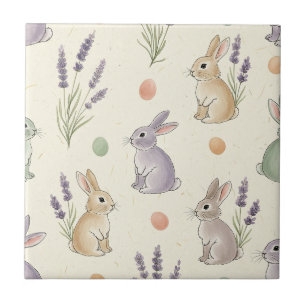 Azulejo Patrón minimalista de Pascua de conejo pastel de p