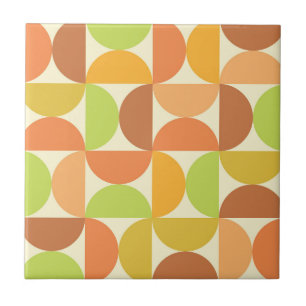 Azulejo Patrón minimalista de semicírculos de mediados de 