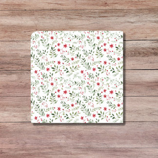 Azulejo Patrón Minimalista floral de Navidades de Cottagec