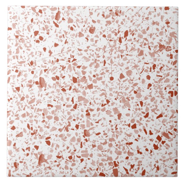 Azulejo Patrón mínimo de piedra de terracota blanca Terraz (Frente)