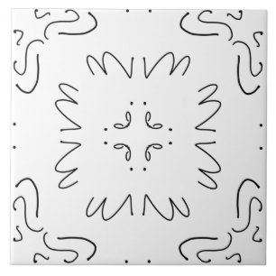 Azulejo patrón mínimo simple en blanco y negro