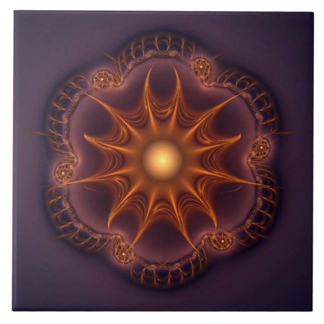 Azulejo Patrón místico del hada fractal mágico (Frente)