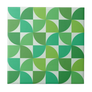 Azulejo Patrón modernista de mediados de siglo Verde y az
