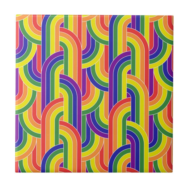Azulejo Patrón moderno arco iris (Frente)