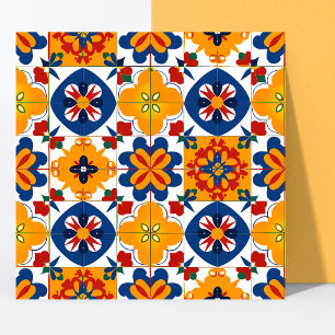 Azulejo Patrón moderno Colorido portugués mexicano