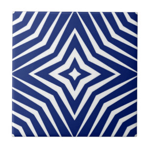 Azulejo Patrón moderno con estrellas blanco y azul marino 