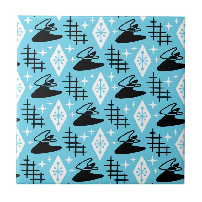 Azulejo Patrón moderno de boomerang de mediados del siglo  (Frente)