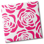 Azulejo Patrón moderno de flor rosa rosa<br><div class="desc">Esta moderna impresión floral rosa vibrante parece un rosa abstracto. Lo bueno es que el fondo es transparente, así que puede elegir cualquier color de fondo para cambiar el aspecto general. Echa un vistazo a la galería de fotos para ver algunos ejemplos de cuánto cambia! Si quieres usar esta baldosa...</div>