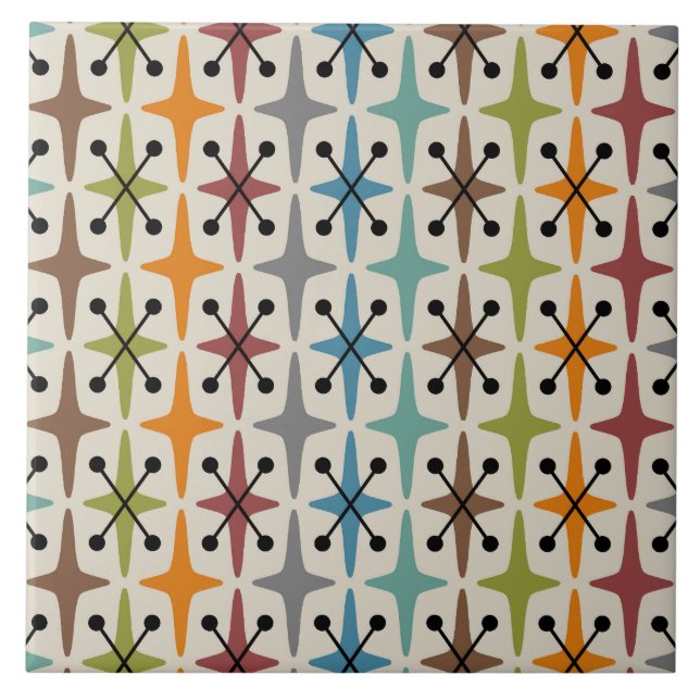 Azulejo Patrón moderno de la era atómica de mediados de si (Frente)