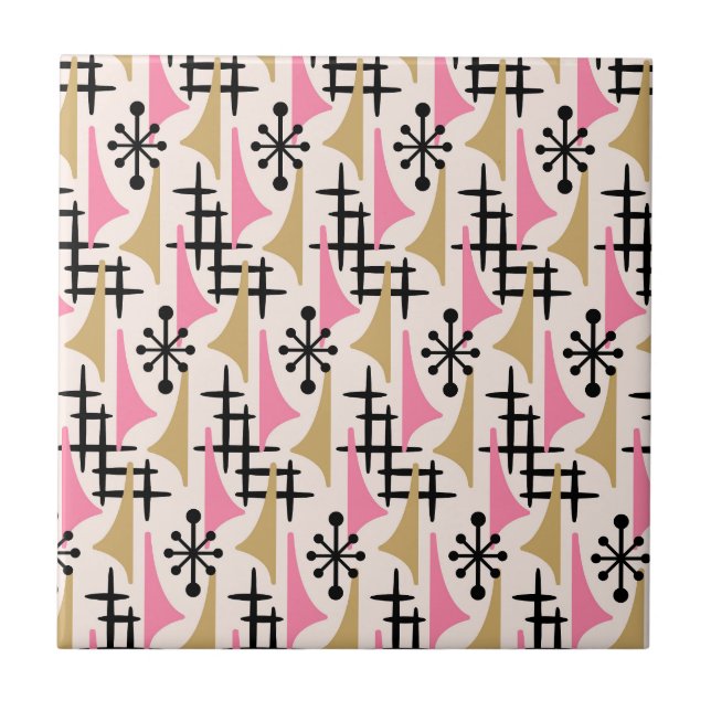 Azulejo Patrón moderno de la era atómica de mediados de si (Frente)