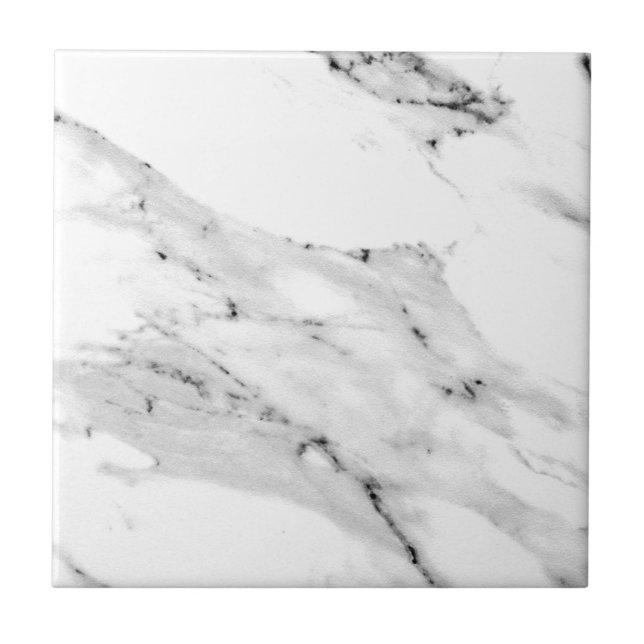 Azulejo Patrón moderno de mármol blanco y negro (Frente)