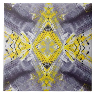 Azulejo Patrón moderno de moda gris amarillo