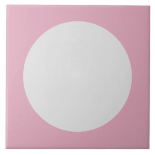 Azulejo Patrón moderno de puntos rosados y polacos blancos