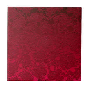 Azulejo Patrón moderno floral decorativo rojo giratorio