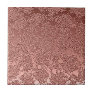 Azulejo Patrón moderno floral Rosa dorado rosado