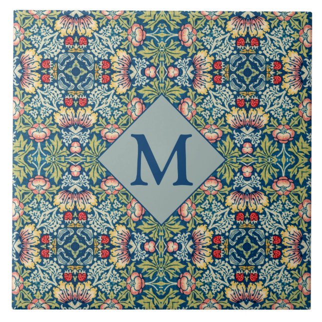 Azulejo Patrón Monogramado Geométrico William Morris (Frente)