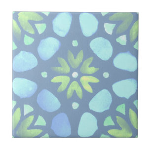 Azulejo Patrón moroctano de color azul