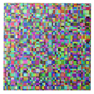 Azulejo Patrón multicolor de formas de cuadrados abstracto