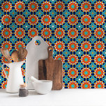 Azulejo Patrón musulmán de la brisa tropical marroquí<br><div class="desc">El embaldosado marroquí,  con colores fuertes a la brisa tropical,  recuerda a los tonos mediterráneos en un día de luz.</div>