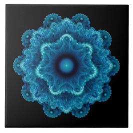 Azulejo Patrón natural azul fractal