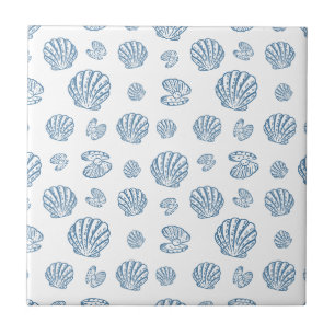 Azulejo Patrón náutico minimalista de perla de concha mari