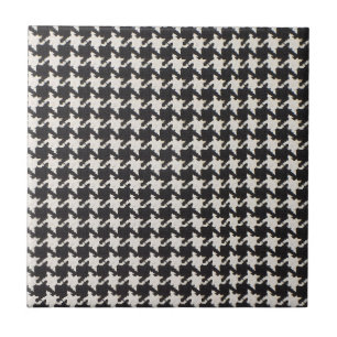 Azulejo Patrón negro blanco de dientes de perro