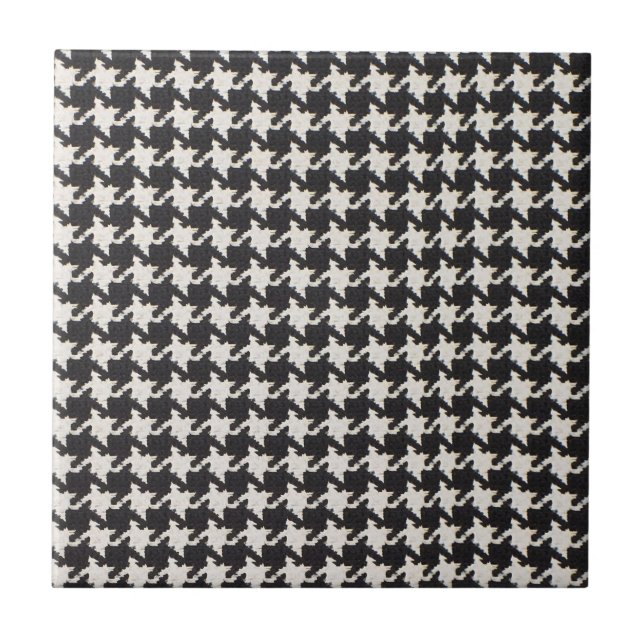 Azulejo Patrón negro blanco de dientes de perro (Frente)