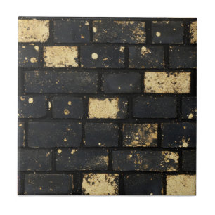 Azulejo Patrón negro de broche dorado