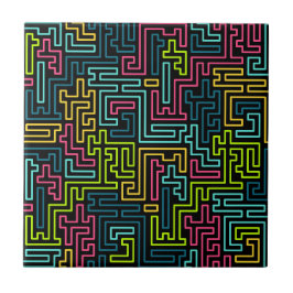 Azulejo Patrón negro de moda de los 80