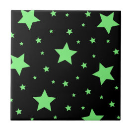 Azulejo Patrón Neon Green Geometric Stars