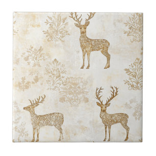 Azulejo Patrón Neutral de Ciervos del Bosque