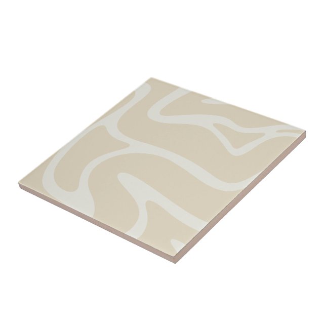 Azulejo Patrón Orgánico Simple Crema Beige (Lado)