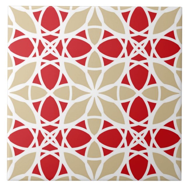 Azulejo Patrón ornamental elegante, semilla de vida (Frente)