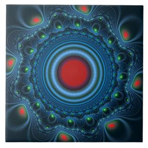 Azulejo Patrón ornamental fractal azul